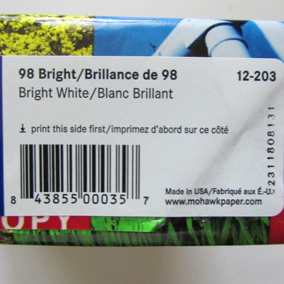 New Mohawk 12203 Color Copy 98 Bright 28 lbs 8.5 x11 White Paper - Picture 5 of 5